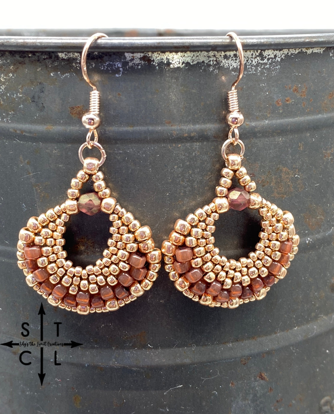 Rose Gold Taupe Kayla Earrings