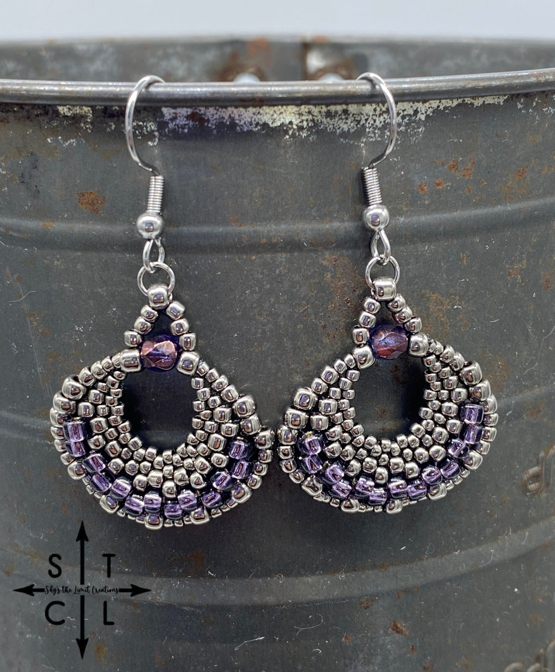 Gunmetal Purple Kayla Earrings