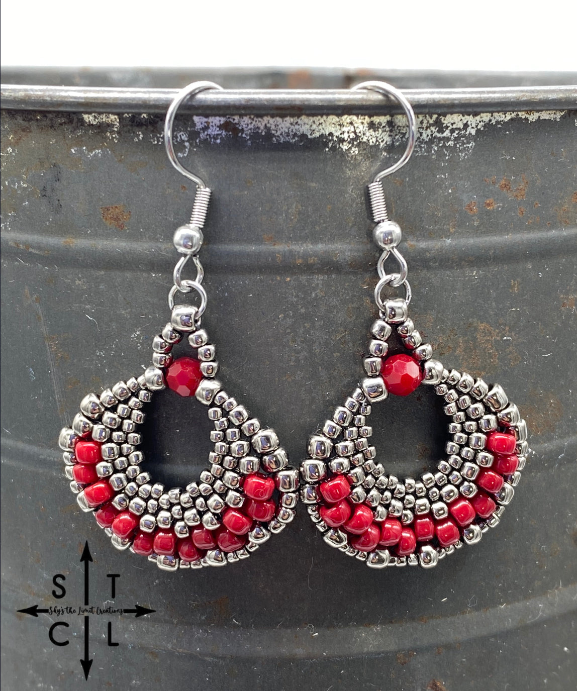 Gunmetal Red Kayla Earrings