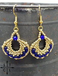 Gold Blue Kayla Earrings