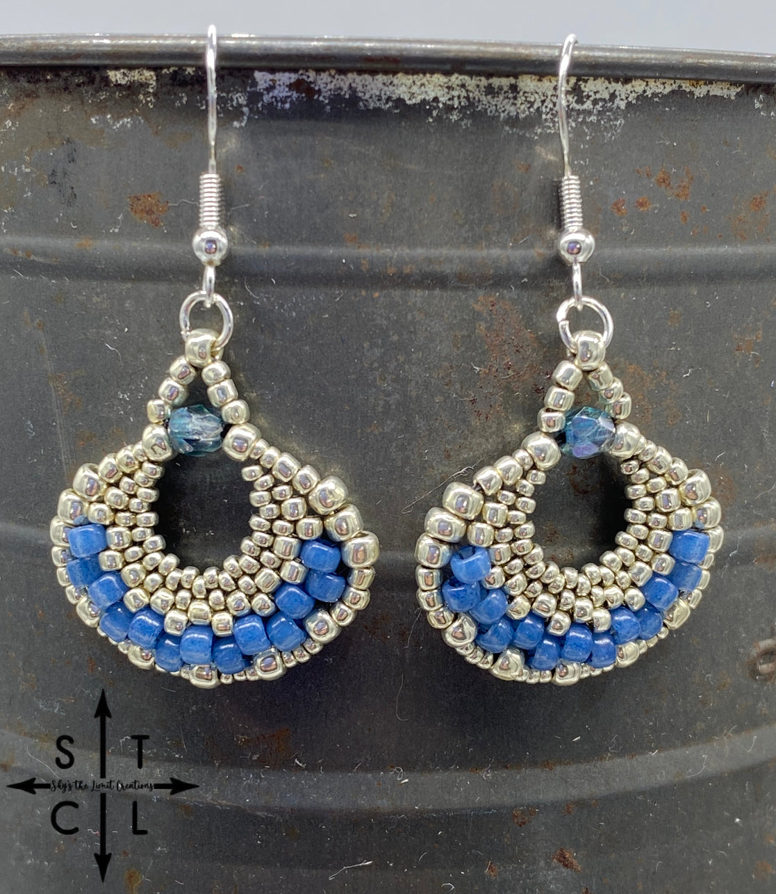 Silver Denim Blue Kayla Earrings