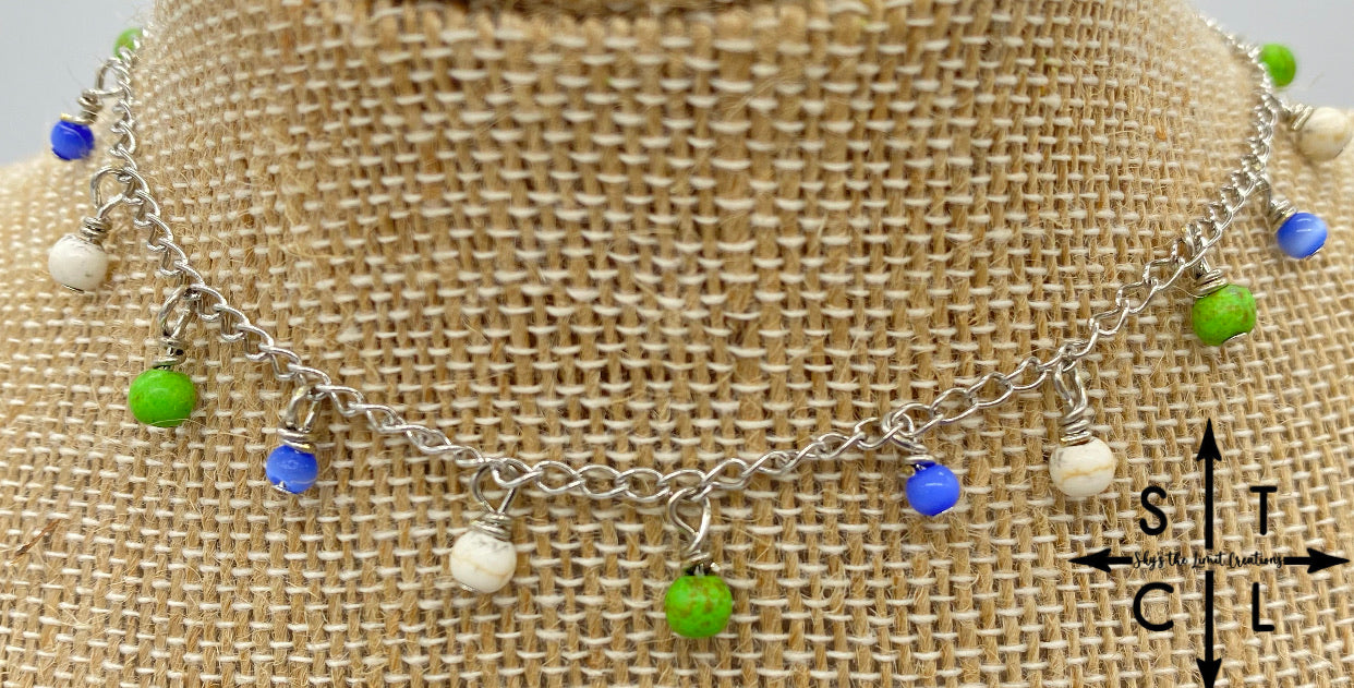 Blue, Green, Bone Katy Anklet