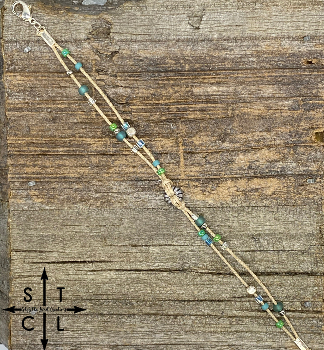 Iridescent Turquoise & Silver Cindy Bracelet