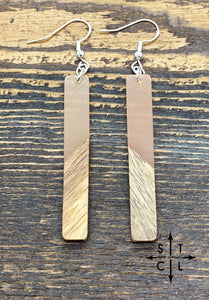 Nude Resin Wood Long Earrings