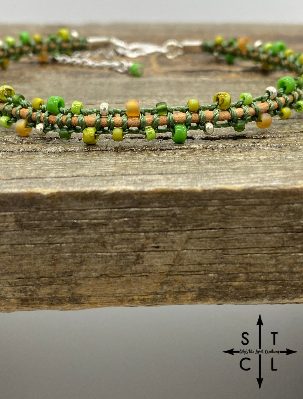 Ivy Anklet Mix Green Silver