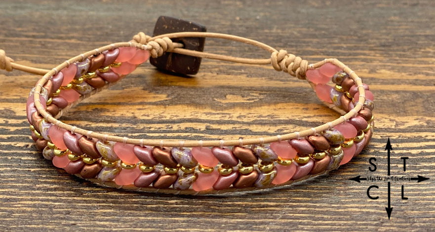 Opaque Pink, Shimmer Pink, Copper Christine Bracelet