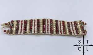 Friendship Bracelet Bone Maroon Bronze