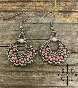 Gunmetal & Pink Kayla Earrings