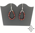 Load image into Gallery viewer, Mini Crystal Teardrop Earrings Maroon
