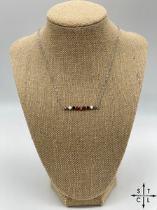 Silver Ruby Black Barbara Necklace