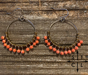 Coral Rebecca Earrings